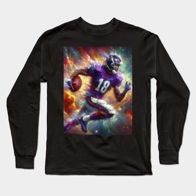 Justin Jefferson oil paint Long Sleeve T-Shirt by DarkWave